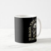 Blood Sweat Profanity Construction Worker Skull Bl Kaffeetasse (VorderseiteRechts)