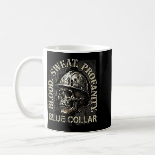 Blood Sweat Profanity Construction Worker Skull Bl Kaffeetasse (Links)