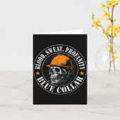 Blood Sweat Profanity Construction Worker Skull Bl Karte (Gelbe Blume)