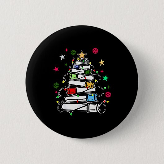 Blood Tube Christmas Tree Phlebotomist Tech Phleb  Button (Vorderseite)