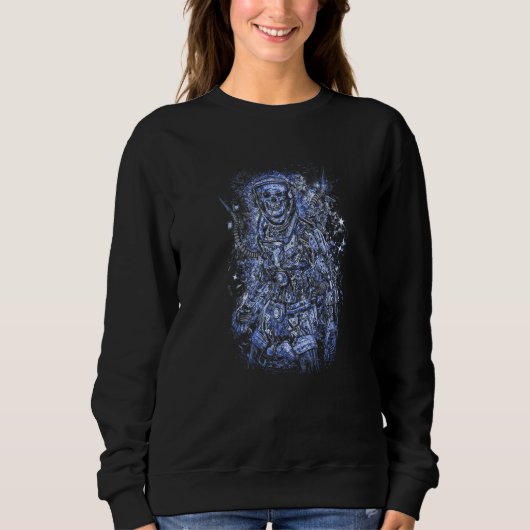 Bloodboy Horror Illustration Dark SciFi Blue Sweatshirt (Vorderseite)