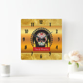 Bloodcurdling einschüchterndes des Zuckerschädels Quadratische Wanduhr (Zuhause)