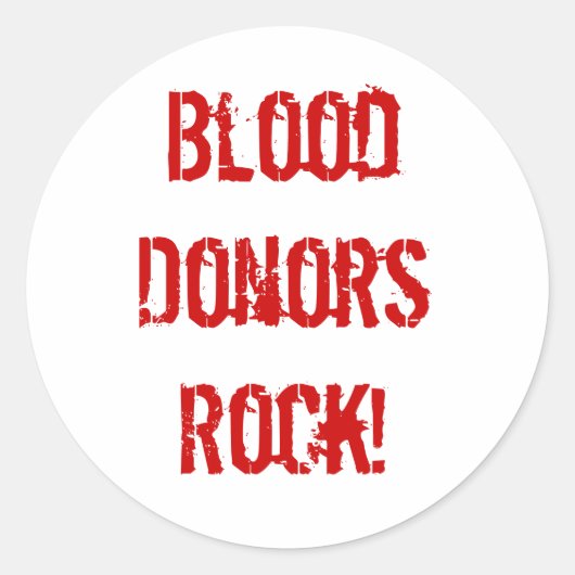 BloodDonorsRock! Runder Aufkleber (Vorderseite)