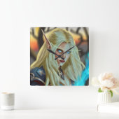 Bloodelf Magician Quadratische Wanduhr (Zuhause)