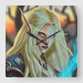 Bloodelf Magician Quadratische Wanduhr (Vorderseite)