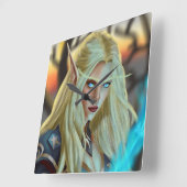 Bloodelf Magician Quadratische Wanduhr (Winkel)