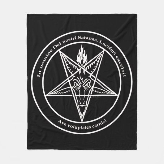 Bloodfire Baphomet kundenspezifische mittlere Fleecedecke (Vorderseite)