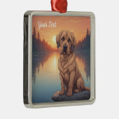 Bloodhound am See Ornament Aus Metall (Rechts)