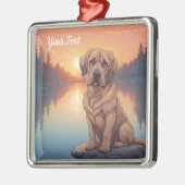 Bloodhound am See Ornament Aus Metall (Links)