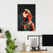 Bloodhound Astronaut Poster, Bloodhound Retro Poster (Heimbüro)