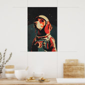 Bloodhound Astronaut Poster, Bloodhound Retro Poster (Küche)