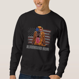 Bloodhound Best Hund Mama je Retro USA Fl Sweatshirt