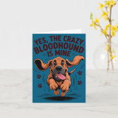 Bloodhound Breed Cute Pet Dog Lover Cartoon Funny Karte (Gelbe Blume)