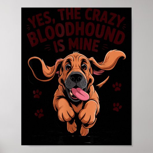 Bloodhound Breed Cute Pet Dog Lover Cartoon Funny  Poster (Vorne)
