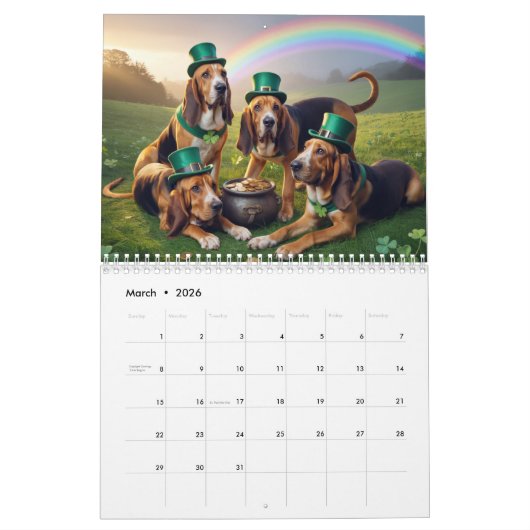 Bloodhound Calendar Kalender (Mär 2026)