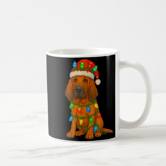 Bloodhound Christmas Lights Dog Lover Xmas Pajama Kaffeetasse (Rechts)