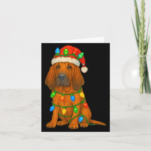 Bloodhound Christmas Lights Dog Lover Xmas Pajama Karte (Vorderseite)