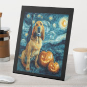 Bloodhound Cute Dog Halloween Jack O Lantern Pumpk Sockelschild (In Situ)