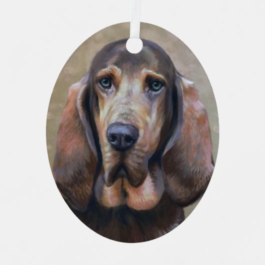 Bloodhound Dog Art Weihnachten Ornament Aus Metall (Vorderseite)