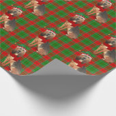 Bloodhound Dog Funny Holiday Kariert Weihnachten Geschenkpapier (Ecke)