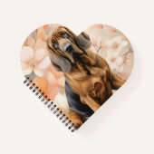 Bloodhound Dog Lover and Peach Blossoms Notizblock (Vorderseite)