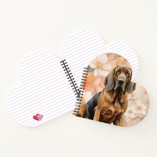 Bloodhound Dog Lover and Peach Blossoms Notizblock (Innenseite)
