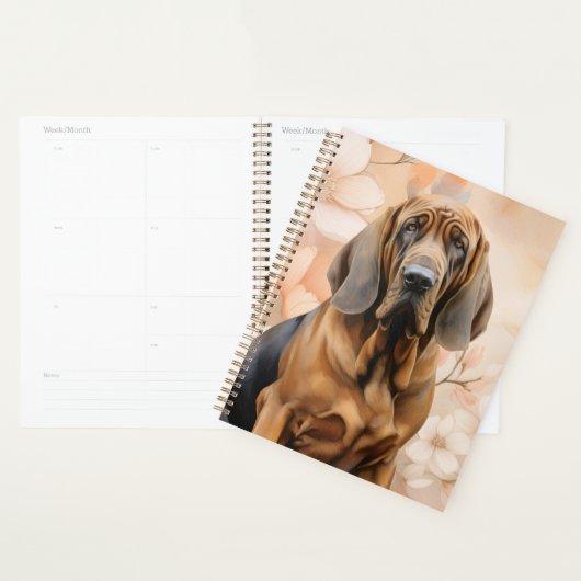 Bloodhound Dog Lover and Peach Blossoms Planer (Anzeige)