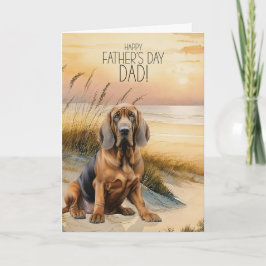Bloodhound Dog Sunset Beach Father's Day Feiertagskarte