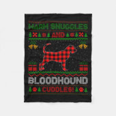 Bloodhound Dog Ugly Christmas Sweater Funny Dog Lo Fleecedecke (Vorderseite)