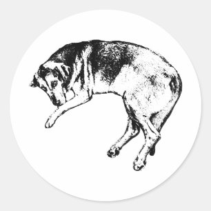 Bloodhound-Gesichtsaufkleber Ink Dog Art Runder Aufkleber