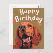 Bloodhound Happy Birthday Postkarte (Vorne/Hinten)