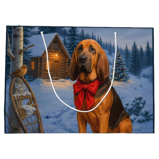 Bloodhound Holiday Große Geschenktüte (Rückseite)