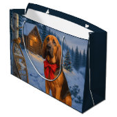 Bloodhound Holiday  Große Geschenktüte (Rückseite Schrägansicht)