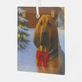 Bloodhound Holiday Ornament Aus Glas (Vorderseite links)