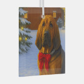 Bloodhound Holiday Ornament Aus Glas (Vorderseite Rechts)