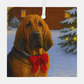 Bloodhound Holiday Ornament Aus Glas (Rückseite)