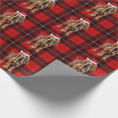 Bloodhound Holiday Red Kariert Weihnachten Geschenkpapier (Ecke)