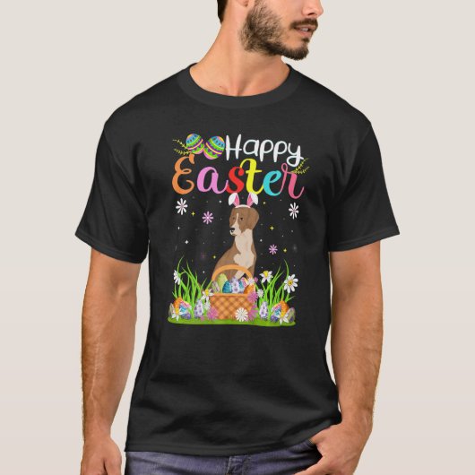 Bloodhound Hund Bunny Egg Hunt Bloodhound Happy Ea T-Shirt (Vorderseite)