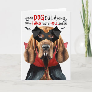 Bloodhound Hund Funny Count DOGcula Halloween Feiertagskarte