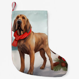 Bloodhound Hund im Schnee Weihnachten Kleiner Weihnachtsstrumpf