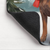 Bloodhound Hund im Schnee Weihnachten Mousepad (Ecke)