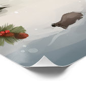 Bloodhound Hund im Schnee Weihnachten Poster (Ecke)