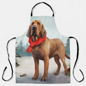 Bloodhound Hund im Schnee Weihnachten Schürze (Vorderseite)