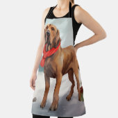 Bloodhound Hund im Schnee Weihnachten Schürze (InSitu)