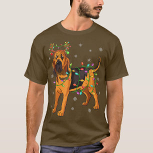 Bloodhound Hund Lighting Rentier Hat Bloodhound Ch T-Shirt