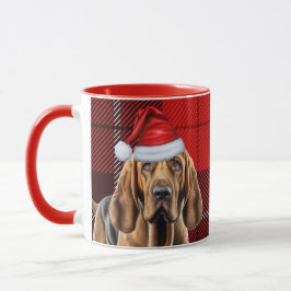 Bloodhound Hund Lover Red Holiday Kariert Weihnach Tasse