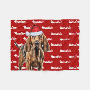 Bloodhound Hund Name Weihnachtsfeiertag Fleecedecke