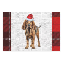 Bloodhound Hund Red Holiday Kariert Weihnachten