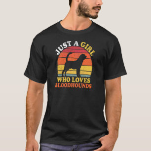 Bloodhound Hund Vintag nur ein Mädchen, das Blut L T-Shirt