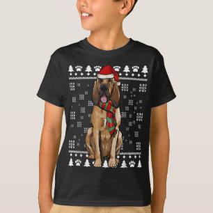 Bloodhound Hund Weihnachtsmannmütze Weihnachten We T-Shirt